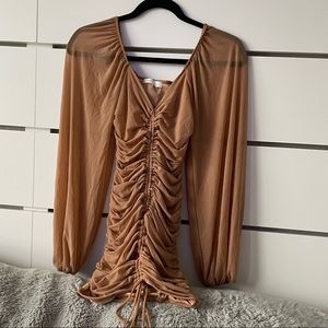 Ruched Dress with Scrunch Tie